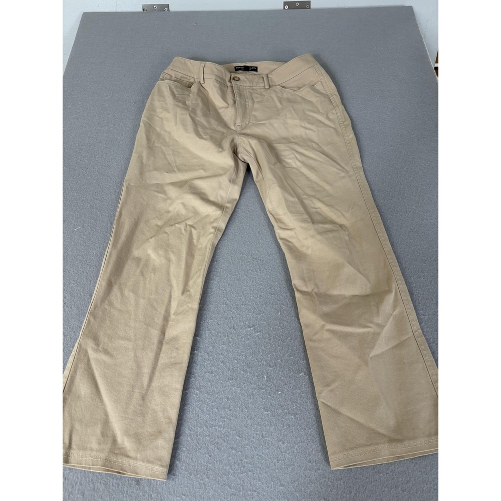 Peace of Cloth Pants Womens 4 Khaki Beige Straight Leg Office Casual Flare Chino